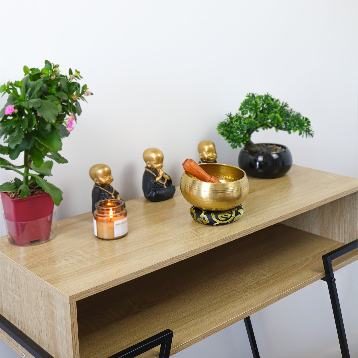 Coffret découverte : Bol chantant tibétain, Bracelet œil de tigre & Drapeau de prière